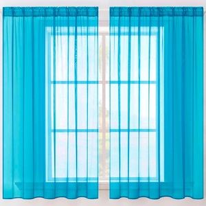 Two-Panel Sheer Curtains (Blue/Turquoise)